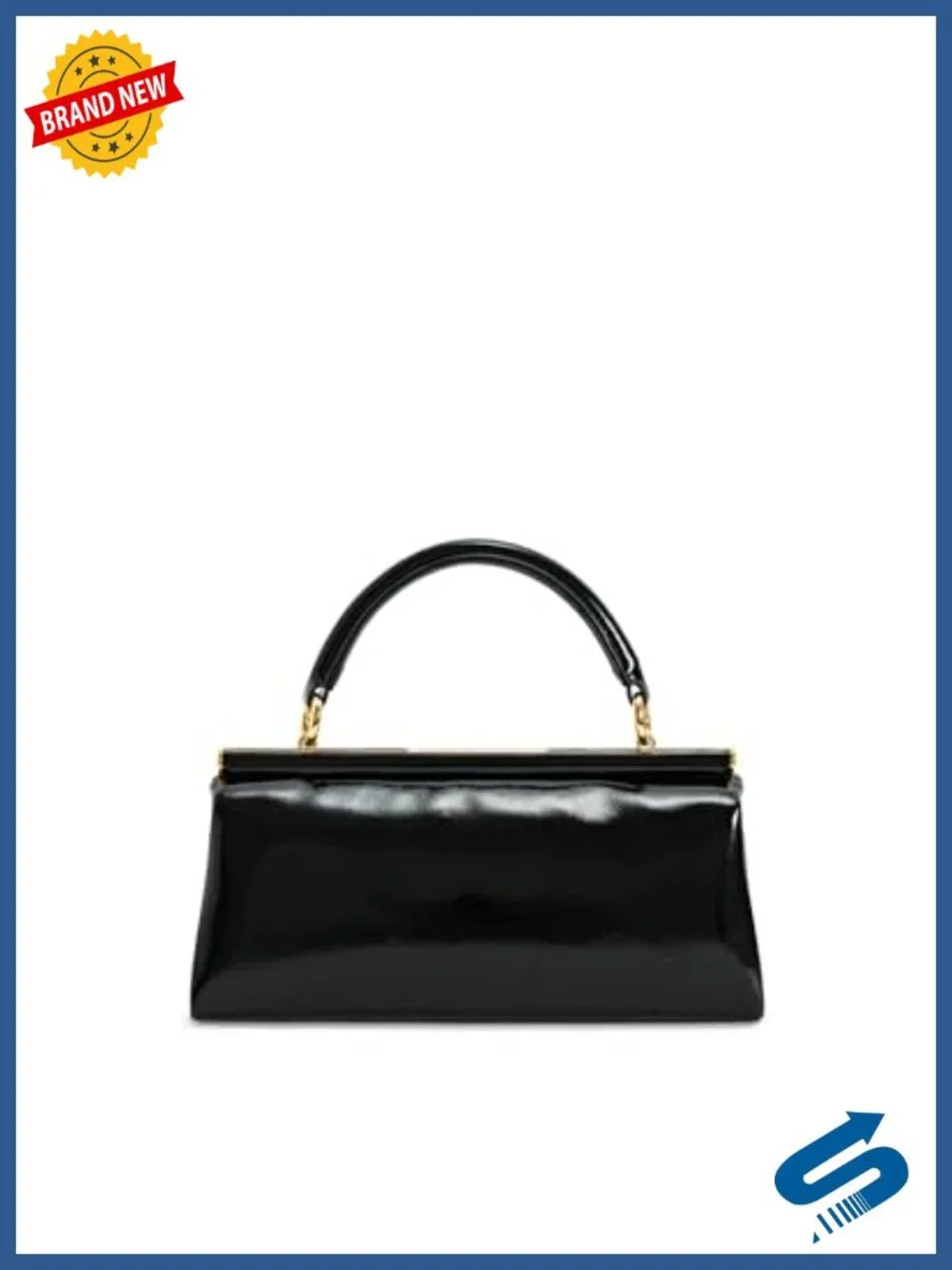 Vegan Leather Top Handle Satchel Bag Handbag Gold Hardware Shoulder Strap